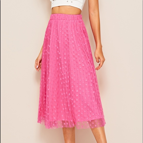 Polka Dot Mesh Skirt - Picture 3 of 3